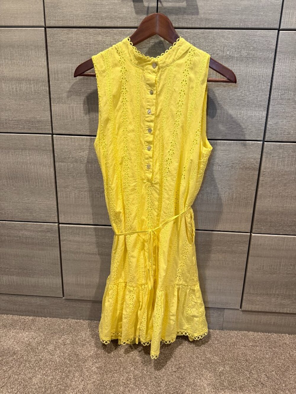 Draper James RSVP Yellow Eyelet Dress — Size M